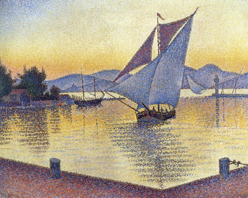 Paul Signac port at sunset Sweden oil painting art